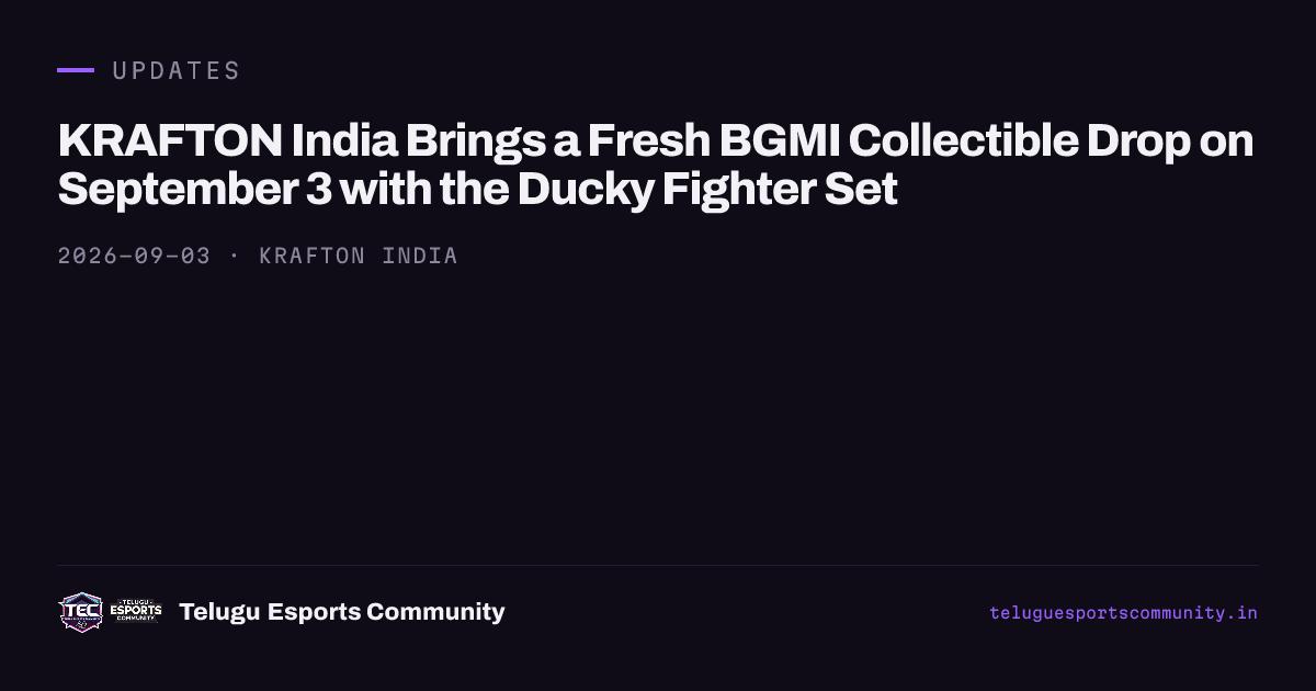 KRAFTON India Brings a Fresh BGMI Collectible Drop on September 3 with the Ducky Fighter Set